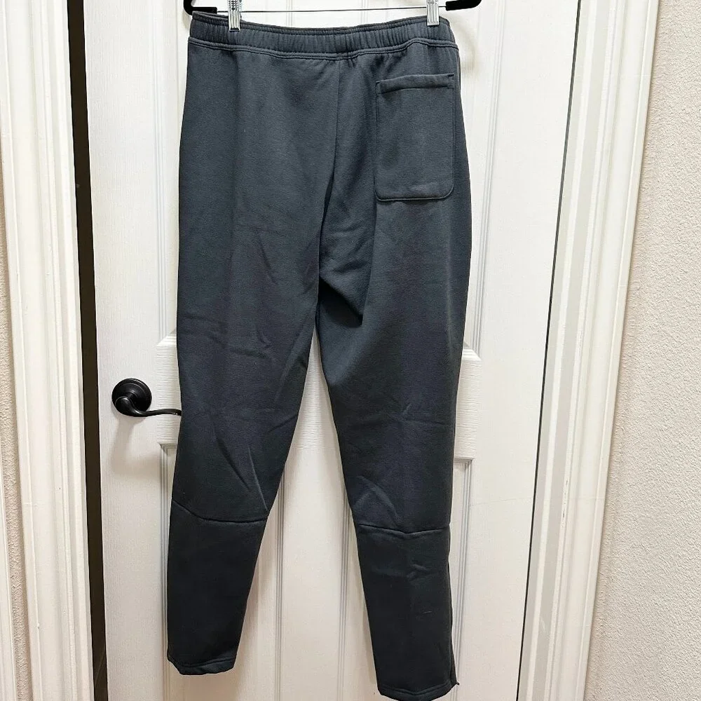 Adidas Men's Fleece Tapered Jogger Pant Size L Grey Drawstring Zippered Leg NEW